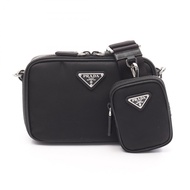 【二手】Prada PRADA 肩背包 磚紅色 2VH0702DMHF0002 黑色尼龍 Saffiano 皮革單背包 男士全新