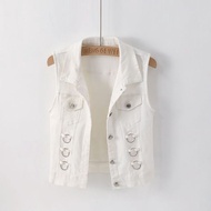 denim vest denim jacket woman denim vest woman Denim Vest - Women's Fashionable Spring/Autumn Outerw