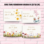 Wildflower Theme Aesthetic Wedding Guest Book