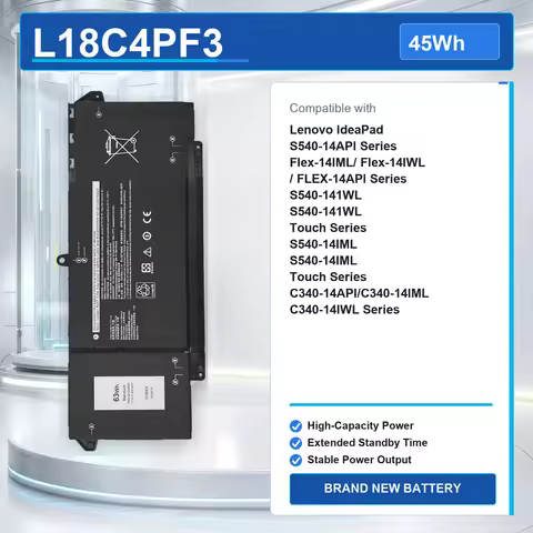 L18C4PF3 45Wh 15.36V Laptop Battery For Lenovo IdeaPad S540-14API S540-14IML C340-14API C340-14IML F
