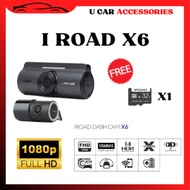 U CAR IROAD X6 DUAL-FHD DASH CAM 1080P FULL HD RESOLUTION Car Recorder 140° Wide Angle (MADE IN KORE
