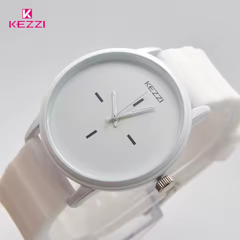 Kezzi Brand Black White Silicone Watches Student Women Men Sport Quartz Watch Couple Ultra Slim Casu