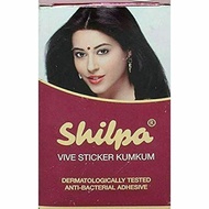 Shilpa, Sun Gold & Eyetex Pallavi Bindi/Pottu Sticker (Black/Deep Red)