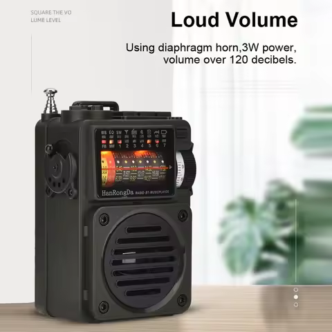 HRD700 AM FM SW WB MP3 Music Player Radio Portable Receive Rechargeable Speaker