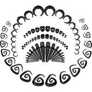 ONESING 84Pcs Kit Peregangan Telinga 14G-00G Kit Peregangan Telinga Akrilik Septum Pincher Spiral Ta