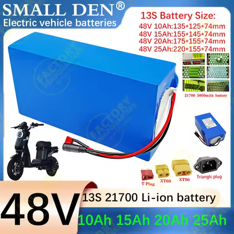 48V 10Ah 15Ah 20Ah 25Ah 21700 Lithium battery pack 1500W Built in BMS Suitable for all kinds of elec