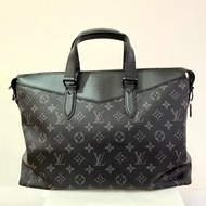 LV黑原花手提肩背公事包