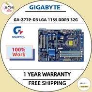 ใช้พีซีเมนบอร์ด Gigabyte GA-Z77P-D3 LGA 1155 Z77P-D3บอร์ด DDR3 USB3.0 USB2.0 HDMI 32GB เมนบอร์ดตั้งโต๊ะ Z77