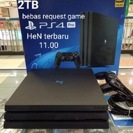 PS4 pro HEN 11 Hdd 2TB / 1TB free game bonus 2x stik wireless BISA REQUES