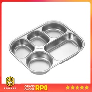 Januel Fast Food Tray Container Stainless Steel 5 Grid Dinner Plate - Jn72 Original 99 Square