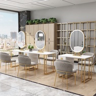 EL-Salon Salon Beauty Barber Shop Dressing Table Mirror Desktop Double-Sided Mirror Studio Beauty Ma