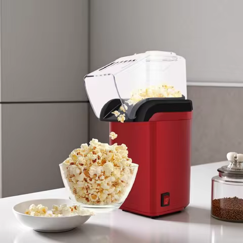 Electric Portable Popcorn Maker Fully Automatic Home Popcorn Popper Hot Air Popcorn Machine Healthy 