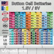 Button Cell Battery 1.5V / 3V Lithium & Alkaline AG3 AG10 AG13 CR2032 CR2025 CR2450 CR1632 LR44 LR41