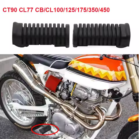 Motorcycle Front Footrest Foot Pegs Pedals rubber Cover For Honda CA175 CB100 CB125S CT90 CL77 CB/CL