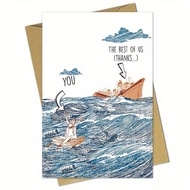 1pcSinking Ship Leaving Card Funny New Job Card for Work Colleague Coworker Leaving Card Going Away