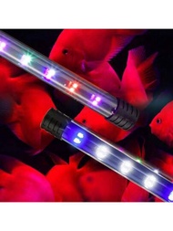14.9英寸/38厘米雙排潛水魚缸燈，USB供電，低電壓5V明亮LED水族燈光觀賞燈