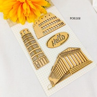 Wood Sticker Wood Sticker Hometown Vintage DIY Kit Scrapbook POK002