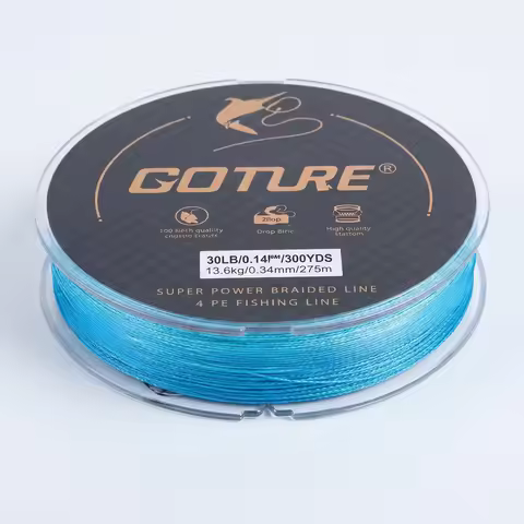 Goture PE Line 4 Strand Braided Fishing Line 275m 1-30LB Super Tension Wear Resistance Smooth Multif
