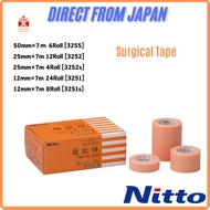 Nitoms YUKIBAN BROWN SURGICAL TAPE  Non-woven fabric skin rash-resistant tape 【25mm x 7m 12 rolls,25