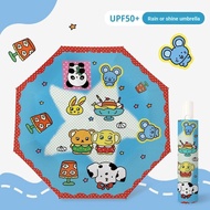 Retro Style Animal Park Automatic Umbrella Cute Cartoon Vinyl Foldable Rain or Rain Umbrella Sunscre