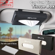 BYD Leather Tissue Box Car Sun Visor Tissue Box Holder Sunroof Toilet Paper Storage Bag For Dolphin 