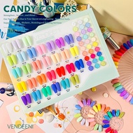 VDN ยาทาเล็บเจลสีแคนดี้ มาการอง Candy Color เซต 30 สี ขวดกลมเงิน VENDEENI - Candy Color 15 ml - wena