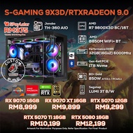 S-GAMING 9X3D/RTXRADEON 9.0 PC GAMING PACKAGE / 32GB DDR5 / 1TB SSD / R7 9800X3D + GPU OPTIONS