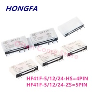 5Pcs HF41F-5-ZS HF41F-12-ZS HF41F-24-ZS HF41F 5V 12V 24V-HS ZST Industrial Relay Subminiature Power 