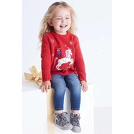 Ready Stock UK next Children's Clothing Girl Baby Girl Red Christmas Unicorn Pegasus Thin Sweater Kn