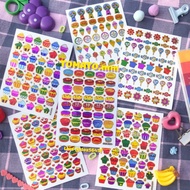 [Food Pattern sticker Snacks Drinks Vegetables Fruits Cupcakes] Hologram 90's 80's Each Sheet Gold E