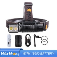 Wurkkos HD15 Headlamp 2A Rechargeable 18650 Headlight 2000lm Dual LED LH351D SST20 USB Reverse Charg