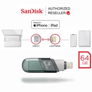 SanDisk iXpand Flash Drive Flip 64GB 128GB 256GB 2 in 1 Lightning and USB A 3.1 (SDIX90N) รับประกัน 