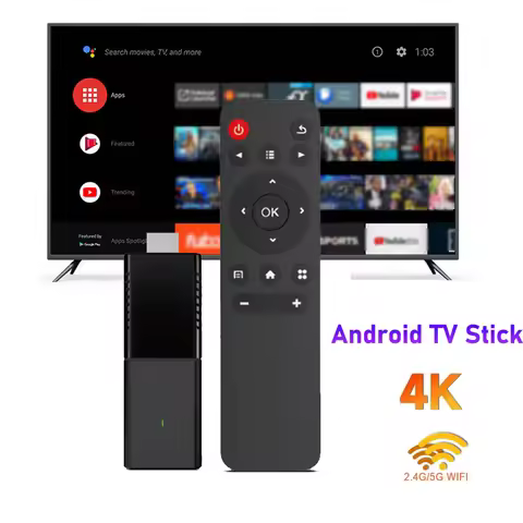 Smart TV Stick Android TV Stick Quad Core 2.4G&5G WiFi 4K Video Streaming TV Stick Home Media Player