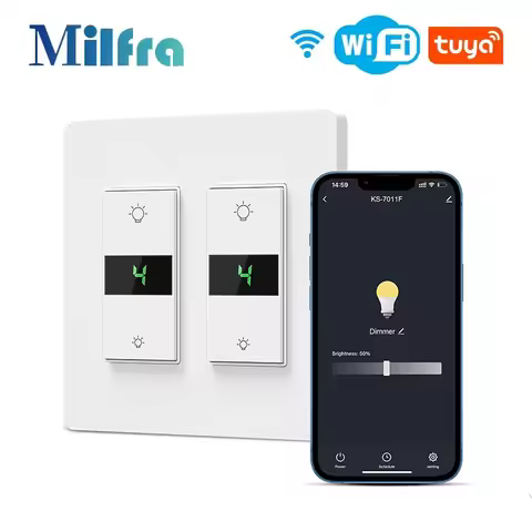 Tuya WiFi Smart Dimmer 3 Way Touch Switch US Standard Wall Light Switch Smart Life Voice APP Control