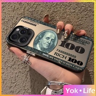 USD Banknotes Phone Case for iPhone 16E 15Plus 14ProMax 13Mini 12Pro 11 XS XR 7 8 Plus Shockproof Co