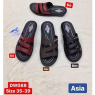 【 Asia.dw88 】Women's LOW PU sole horizontal flip flops, durable simili flip, 3 colors red - brown - 