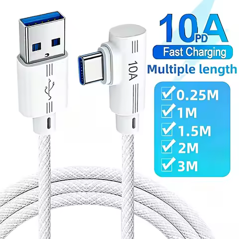 240W Super Fast Charging USB to Type C 90 Degree Elbow Data Cable 1M 1.5M 2M 3M for Samsung Huawei i