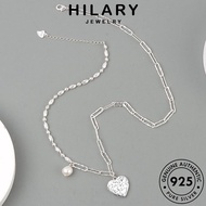 HILARY JEWELRY Rantai Perak Perempuan Silver 925 Accessories Korean Heart For Leher Sterling Women Retro 純銀項鏈 Chain Necklace Pendant Original N45