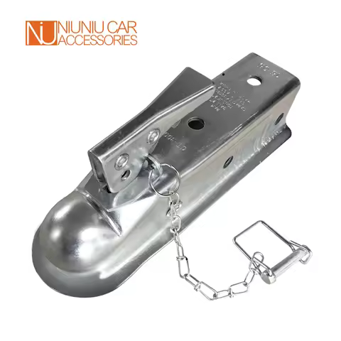 2x2 Trailer Coupler Hitch Ball Coupling Straight Tongue 3500 Lbs RV Camper Caravan Parts Accessories