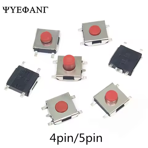 20PCS/LOT 6*6*2.5 / 3.1 / 3.7 / 4.3 mm SMD Switch 4 / 5 Pin Feet Touch Micro Switch Push Button Swit