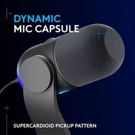LOGITECH YETI GX DYNAMIC RGB GAMING MICROPHOHE SMART AUDIO LOCK / DYNAMIC SUPERCARDIOID MIC CAPSULE 
