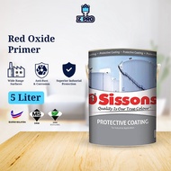 Sissons Red Oxide Primer 5L (Cat Alas/Undercoat Besi Anti Karat) Anti Rust Paint