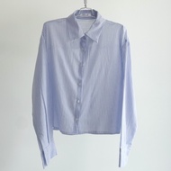 wish wind stripe shirts 3color biege skyblue navy เสื้อแขนยาว เสื้อ ผ้าบางเพื่อความรู้สบาย! เสื้อเชิ