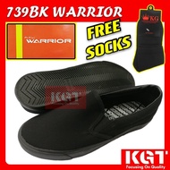 FREE SOCKS WARRIOR 739 Slip On Black School Shoes WARRIOR回力学校校鞋