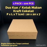 R10k KRAFT Chocolate Rice Box/KARDUS 20X20X7 Contents 100PCS R10K Rice Cardboard 330GRAM Thickness 100PCS