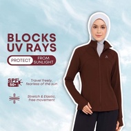 ZOE ARISAH Annalisa Top Windbreaker Muslimah Sport Jacket Baju Sukan Hikking Activewear Women UV Pro