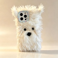 Plus Plush Phone Case Curly Dog Cute Cartoon Plush Phone Case iphone Apple Phone Case