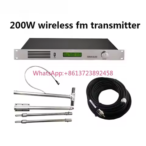 200Watts 200W Professional FM Broadcast Wireless Stereo FM Transmitter Audio Amplifier