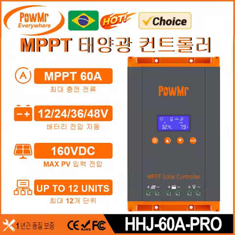 Chioce 60A MPPT Solar Charge Controller Can Parallel 12 Units 3 Stages Charging for 12V 24V 36V 48V 