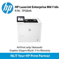 HP LaserJet Enterprise M611DN, A4 Print only, Network, Duplex, 65ppm Black, 3 Yrs Warranty